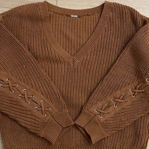CHAN LUU chunky v-neck knit sweater